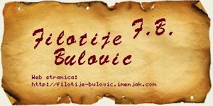 Filotije Bulović vizit kartica